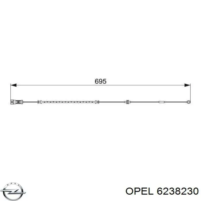 Датчик износа тормозных колодок передний левый Opel 6238230 цена, от 5.99 USD