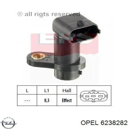 Датчик распредвала 6238282 Opel