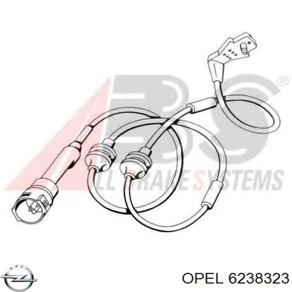 Сигнализатор износ тормозных колодок Opel 6238323 цена, от 7.04 USD