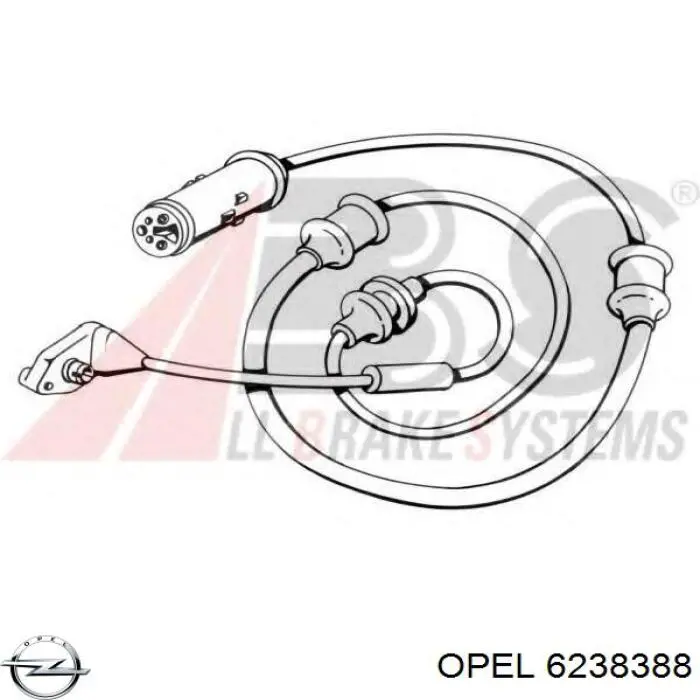 6238388 Opel датчик износа тормозных колодок передний