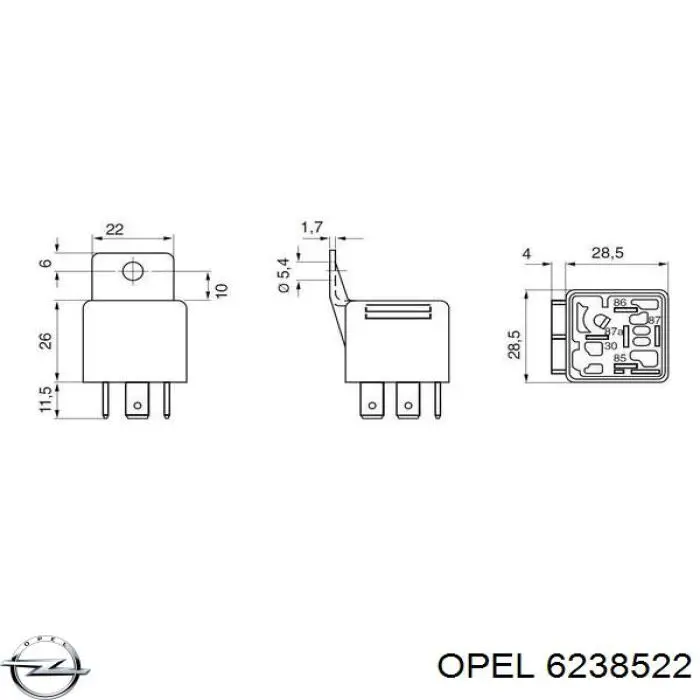Реле кондиционера Opel 6238522 цена, от 2.39 USD