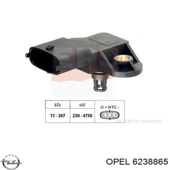 Датчик абсолютного давления в коллекторе Opel 6238865 цена, от 11.26 USD
