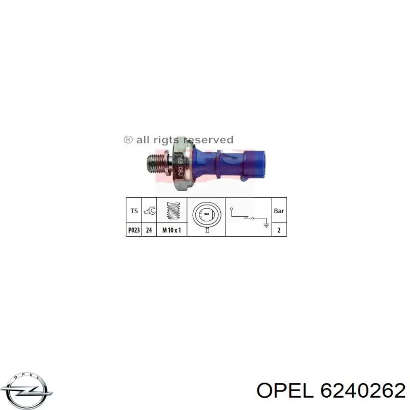 Датчик давления масла 6240262 Opel