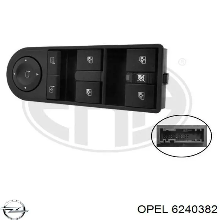 6240382 Opel unidade de botões dianteira esquerda de controlo de elevador de vidro
