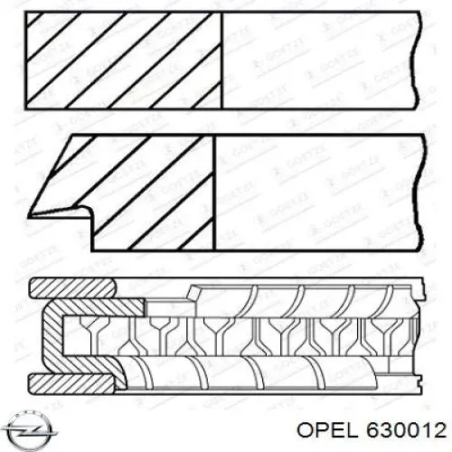Кольца поршневые STD на 1 цилиндр Opel 630012 цена, от 16.48 USD