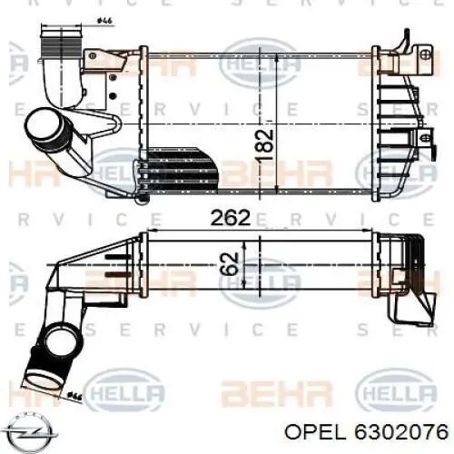 Интеркулер 6302076 Opel