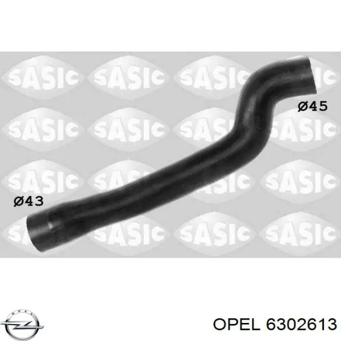 6302613 Opel шланг (патрубок интеркуллера верхний левый)