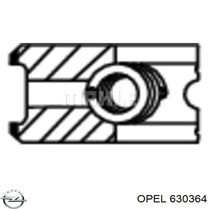 630364 Opel кольца поршневые на 1 цилиндр, std.
