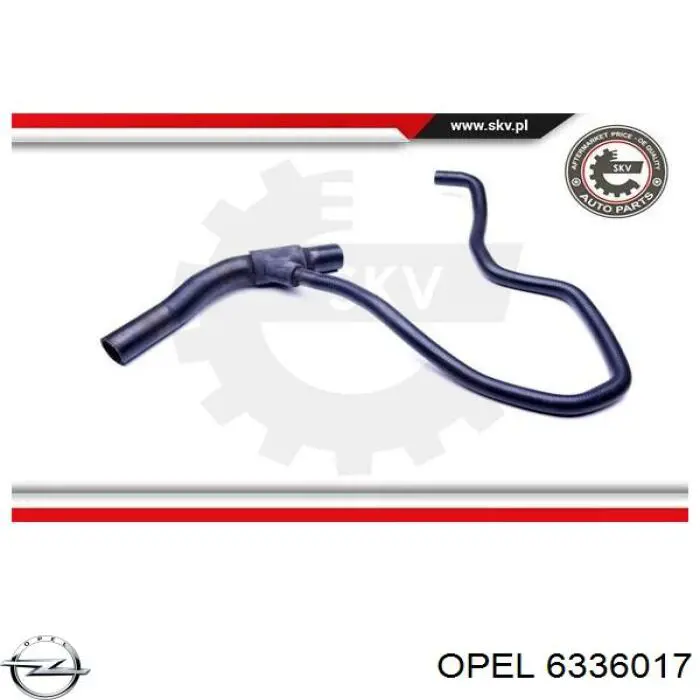 6336017 Opel шланг (патрубок радиатора охлаждения нижний)