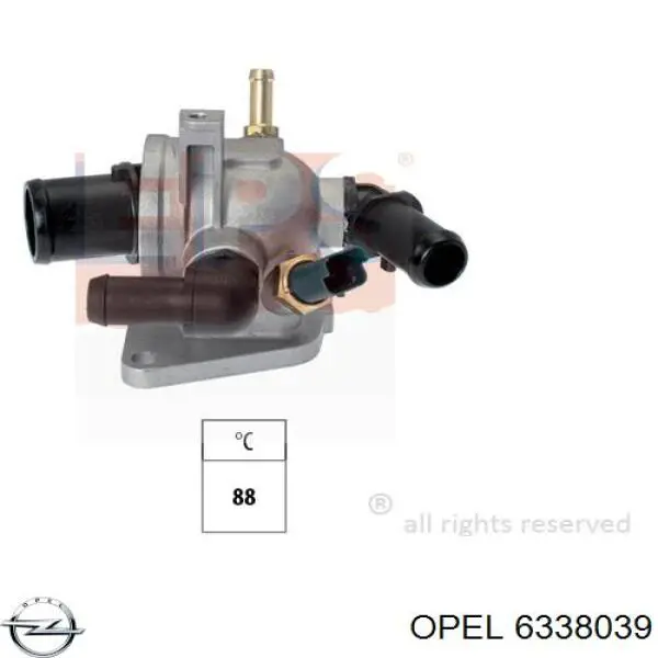 Купить 6338039 Opel Автомобильный термостат