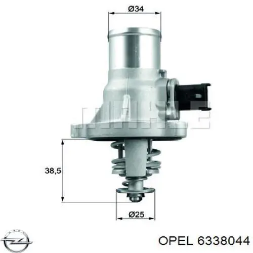 Корпус термостата 6338044 Opel