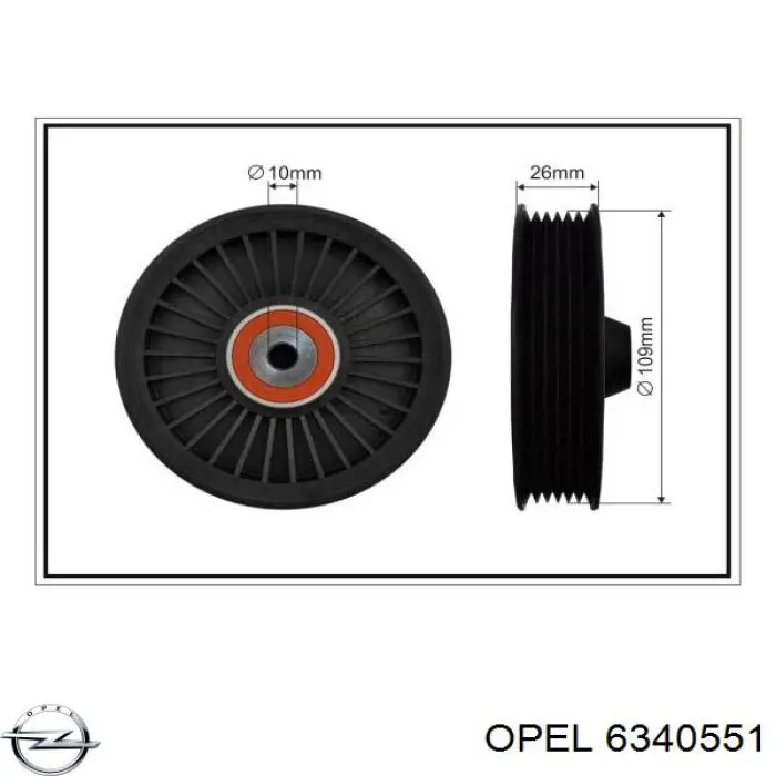 Паразитный ролик приводного ремня Opel 6340551 цена, от 18.51 USD