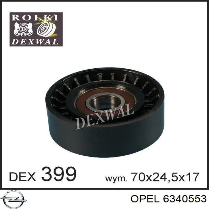6340553 Opel Натяжитель клинового ремня