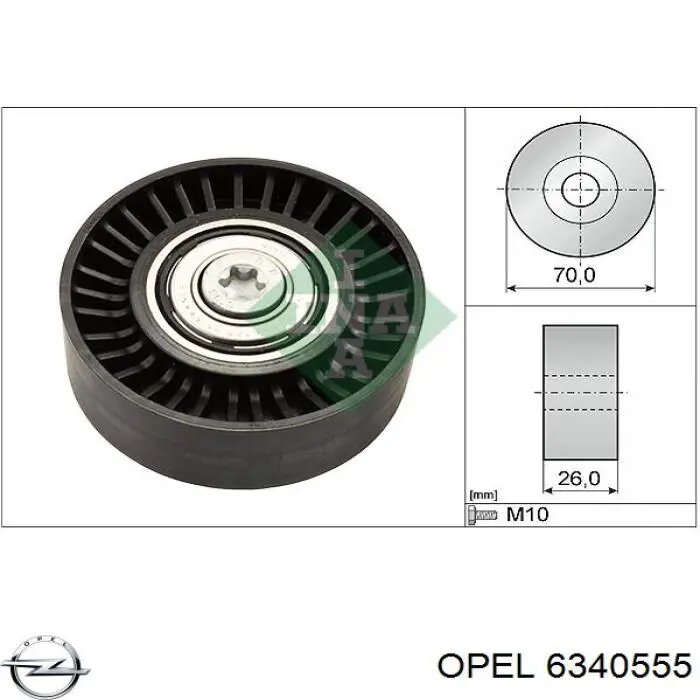 Паразитный ролик приводного ремня Opel 6340555 цена, от 12.91 USD
