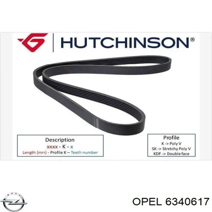 Купить 6340617 Opel Ремень генератора