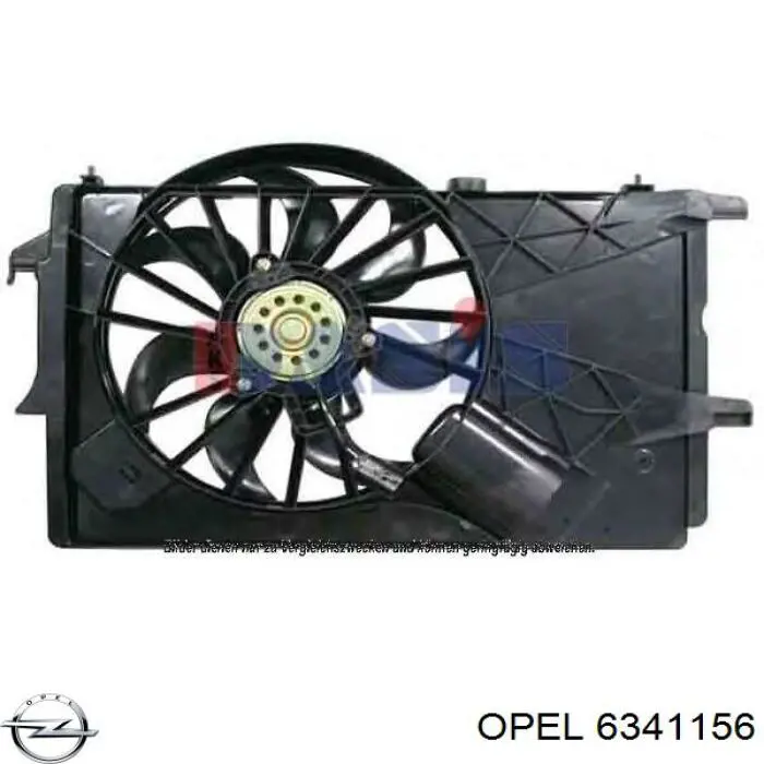Купить 6341156 Opel Электровентилятор охлаждения в сборе (мотор+крыльчатка)