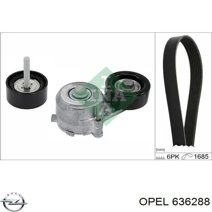 636288 Opel reguladora de tensão da correia de transmissão