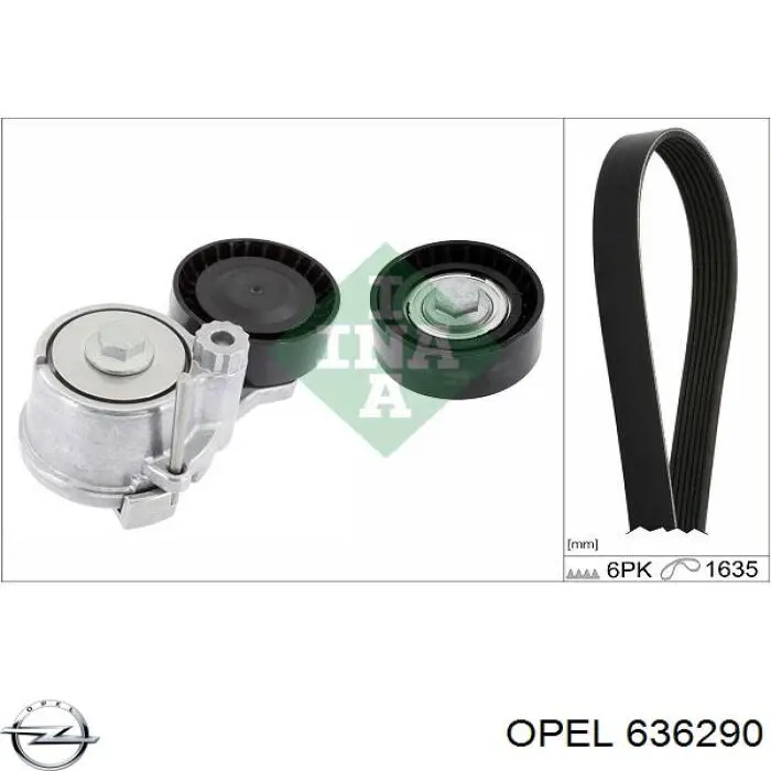 Паразитный ролик приводного ремня Opel 636290 цена, от 14.92 USD