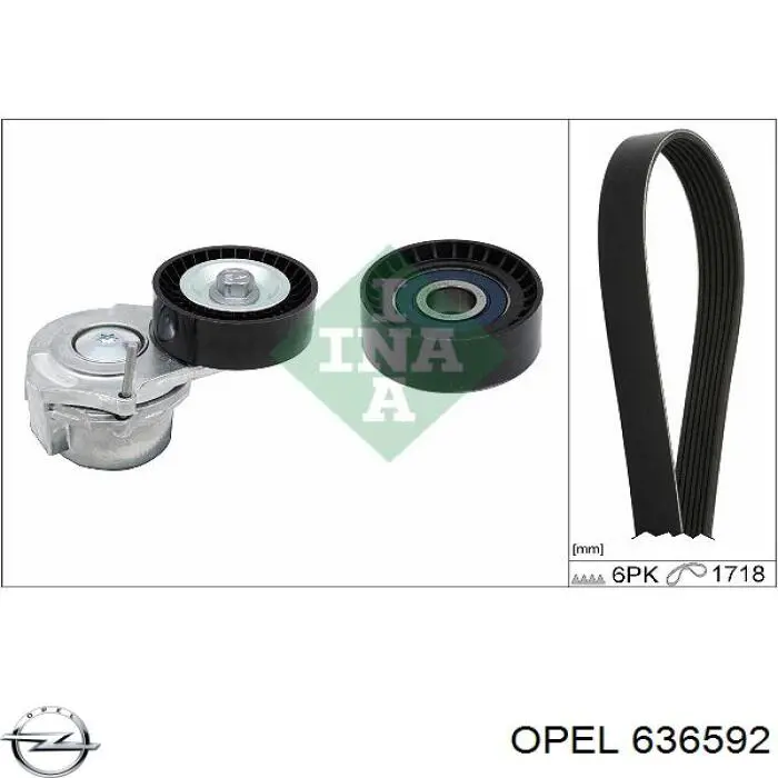 636592 Opel натяжитель приводного ремня