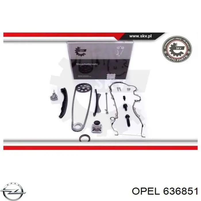 Ремкомплект ГРМ Opel 636851 цена, от 66.27 USD