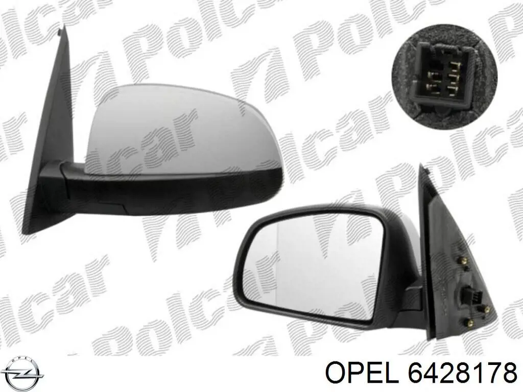 Наружное зеркало правое Opel 6428178 цена, от 102.48 USD
