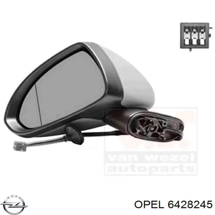 Зеркало заднего вида, левое Opel 6428245 цена, от 36.88 USD