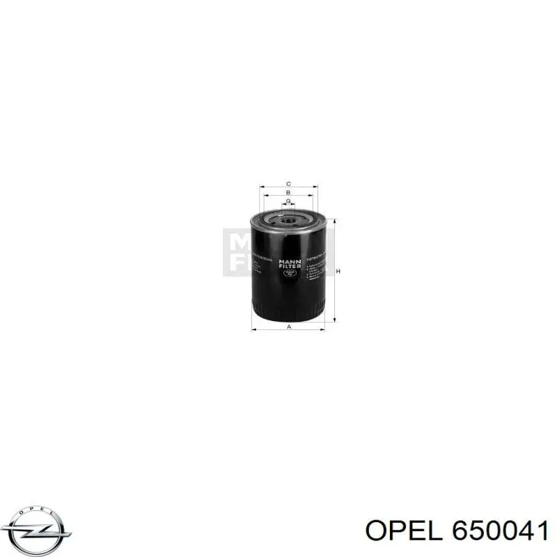 650041 Opel vedante de adaptador do filtro de óleo
