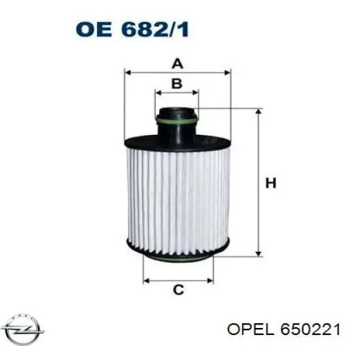 Масляный фильтр 650221 Opel
