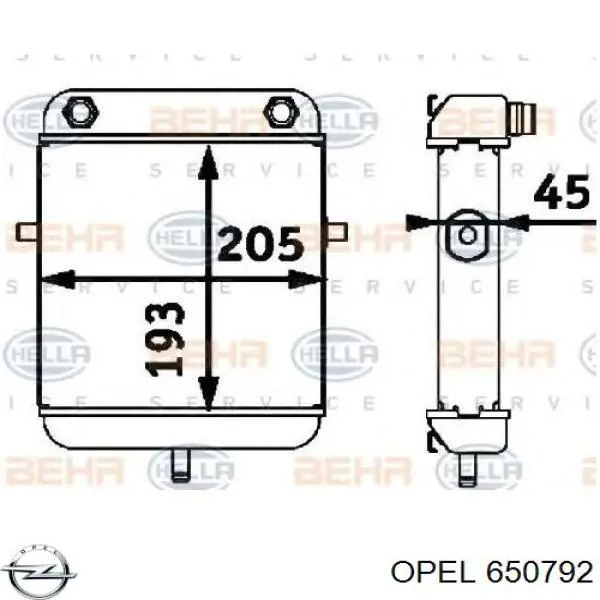 650792 Opel радиатор масляный