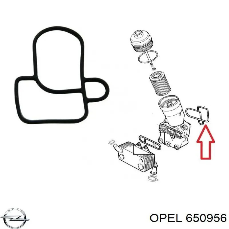 650956 Opel прокладка адаптера масляного фильтра
