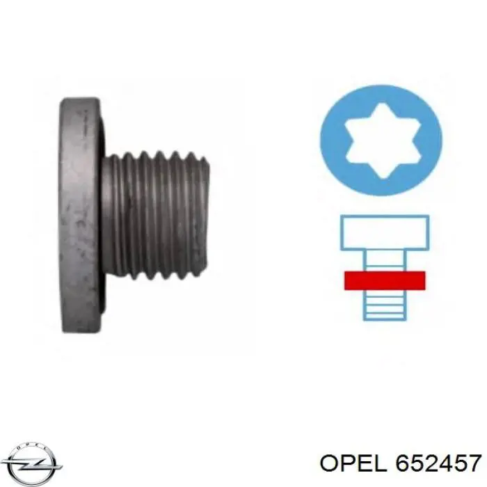Пробка поддона двигателя Opel 652457 цена, от 2.36 USD