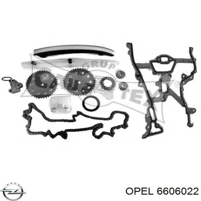 6606022 Opel cadeia do mecanismo de distribuição de gás, kit