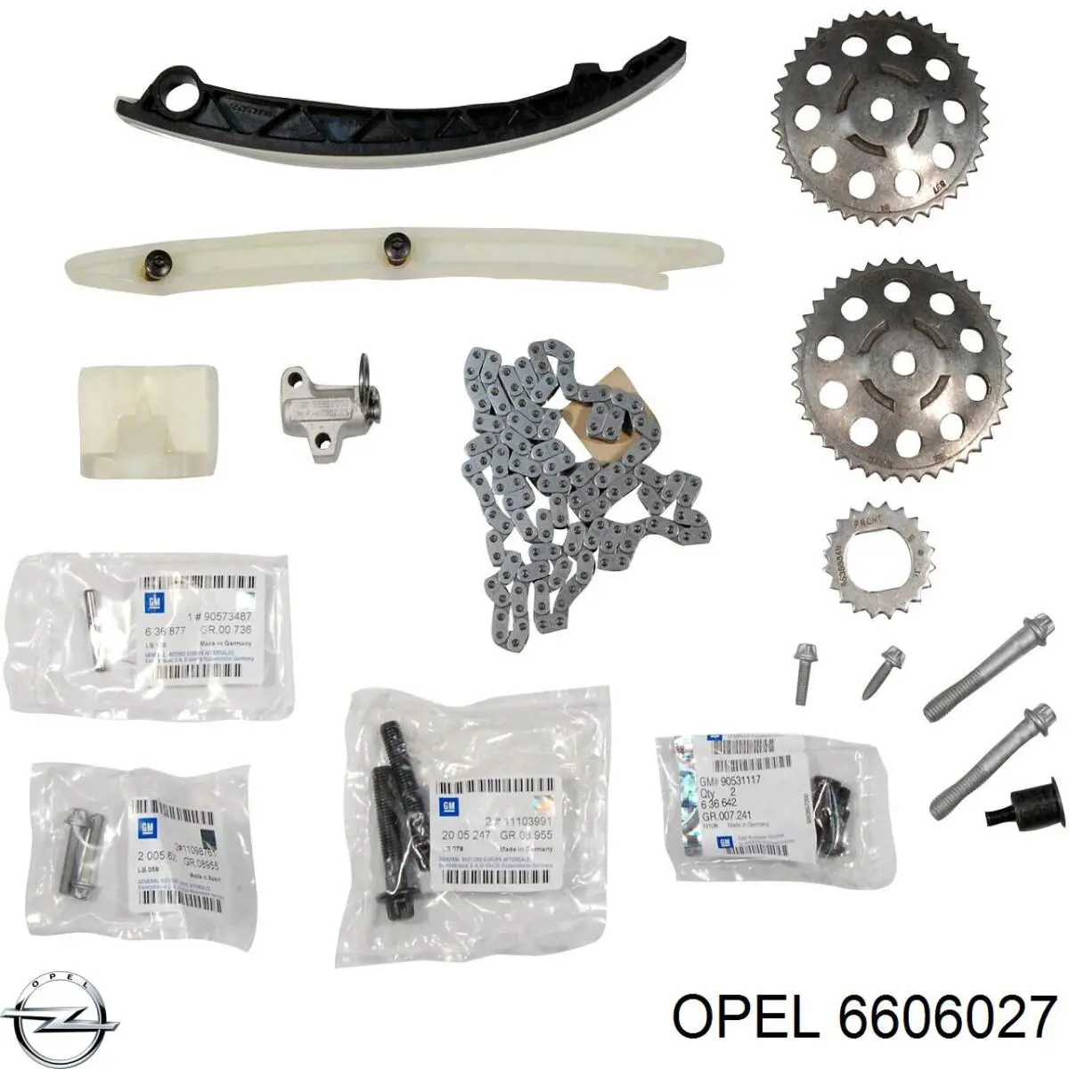 6606027 Opel cadeia do mecanismo de distribuição de gás, kit