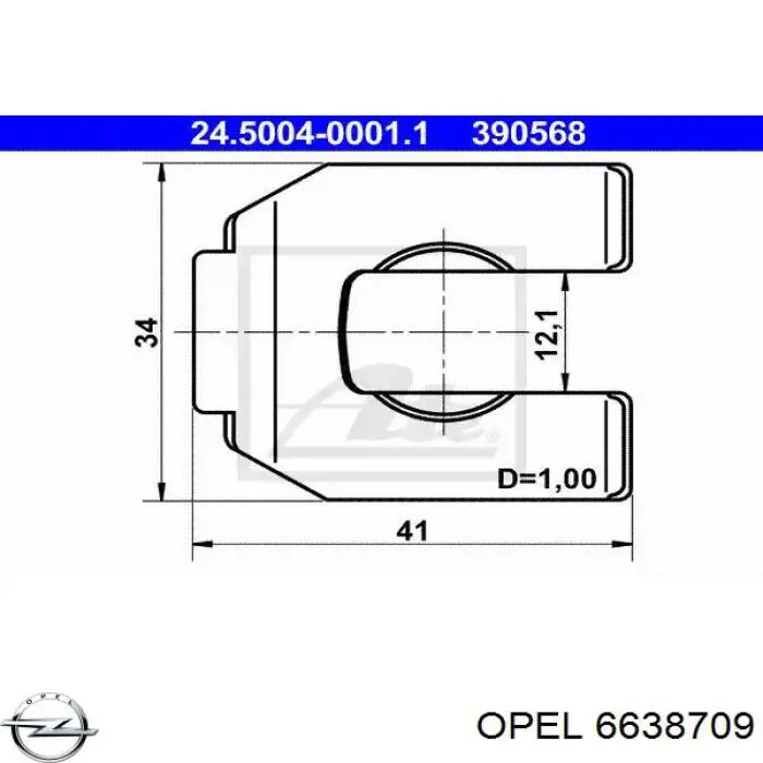 Скоба тормозной трубки 6638709 Opel