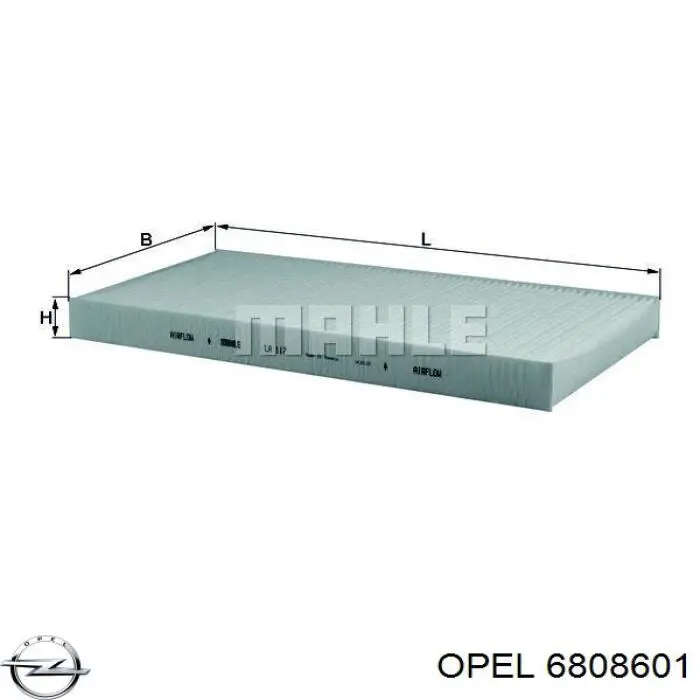 6808601 Opel Внутрисалонный фильтр