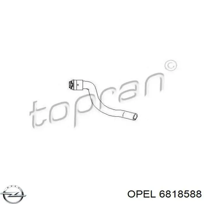 6818588 Opel Патрубок отопителя, обратка