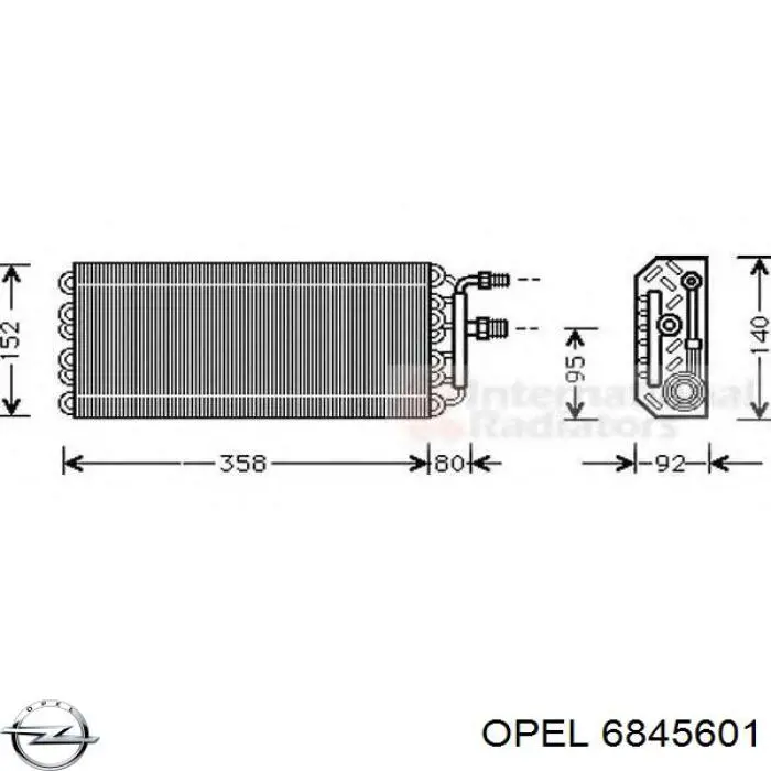 Радиатор испарителя кондиционера Opel 6845601 цена, от 11.33 USD