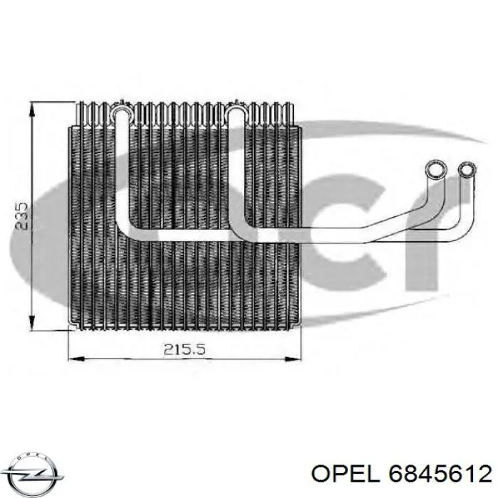 Испаритель кондиционера 6845612 Opel