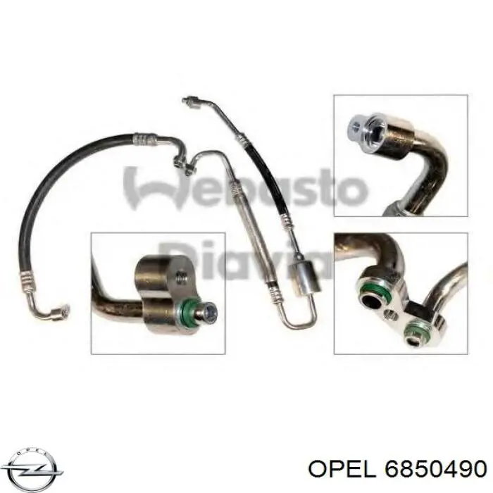 Шланг кондиционера, от компрессора к радиатору Opel 6850490 цена, от 47.76 USD