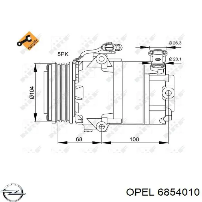 6854010 Opel компрессор кондиционера