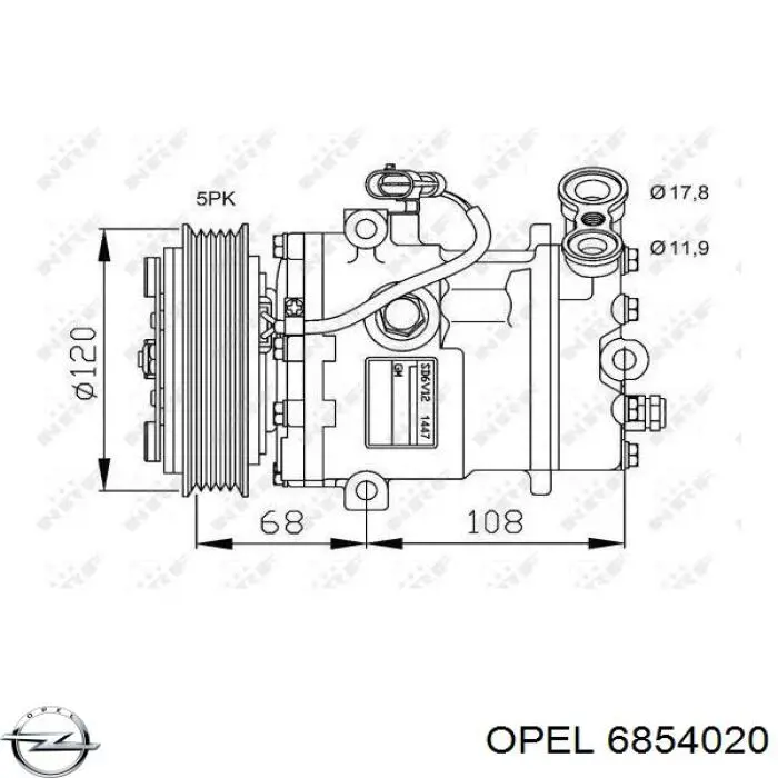 6854020 Opel компрессор кондиционера