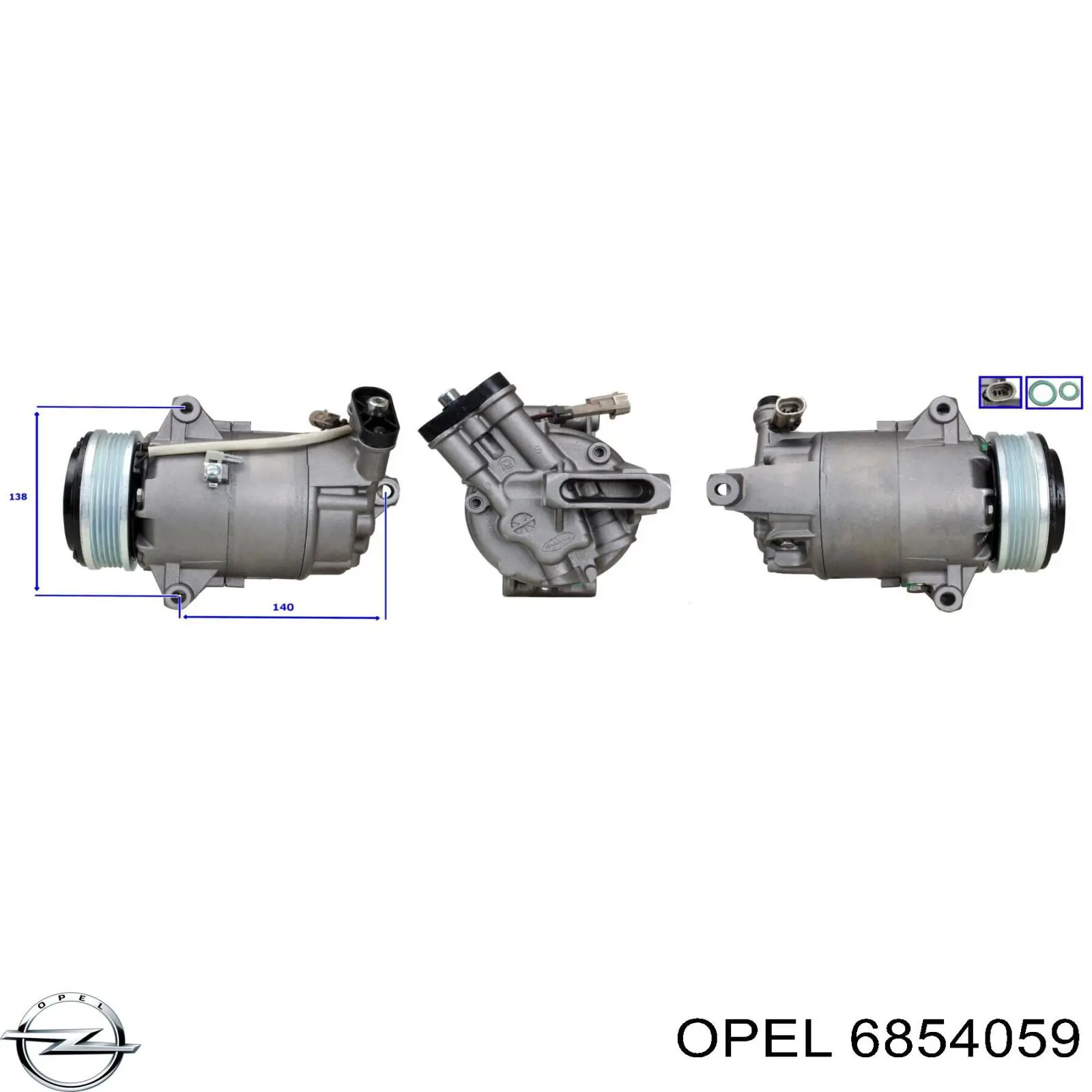 Компрессор кондиционера 6854059 Opel