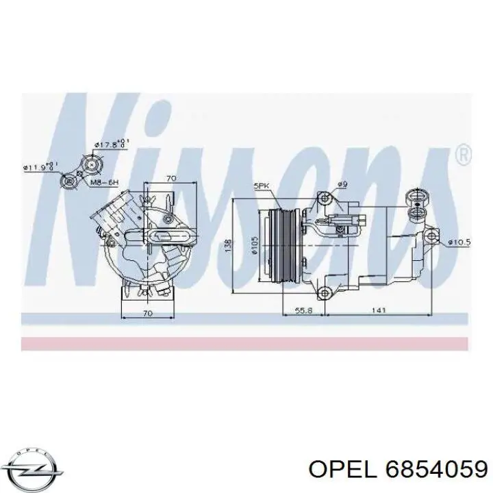 Купить 6854059 Opel Компрессор климатической установки