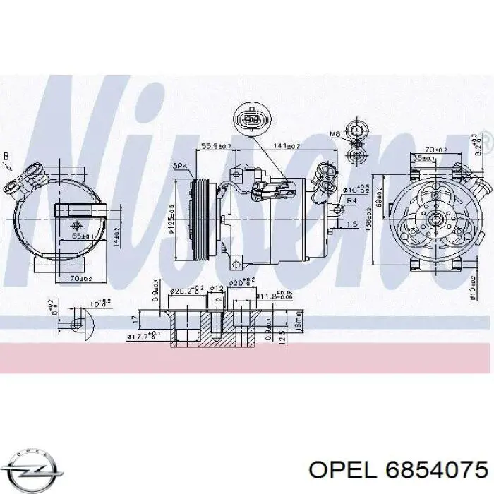 Компрессор системы кондиционирования Opel 6854075 цена, от 89.99 USD
