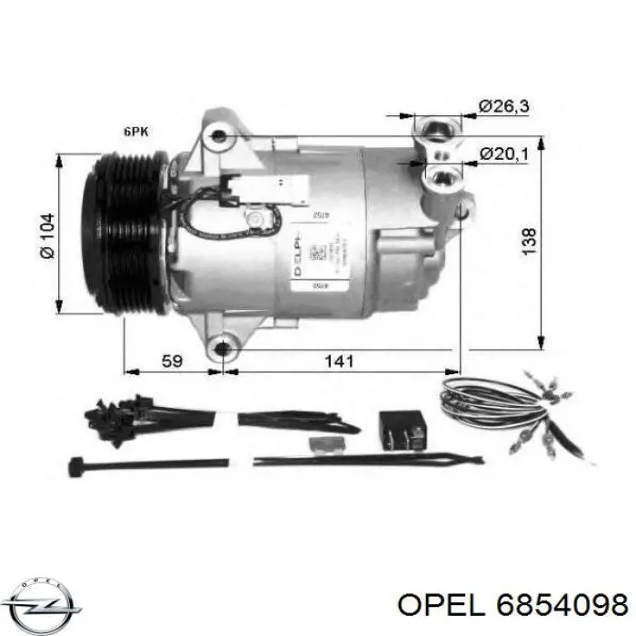 Купить 6854098 Opel Компрессор климатической установки