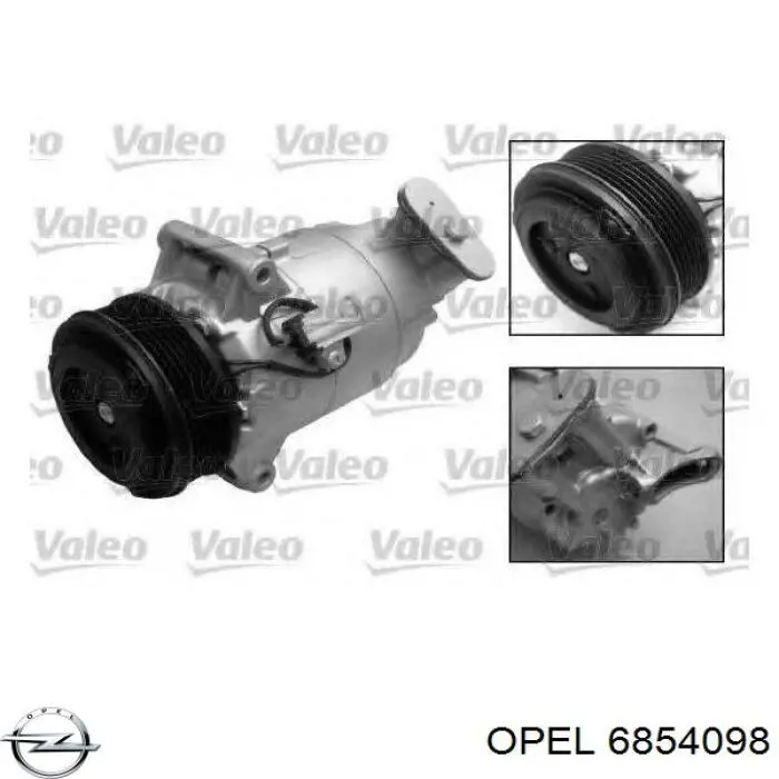 Компрессор кондиционера 6854098 Opel