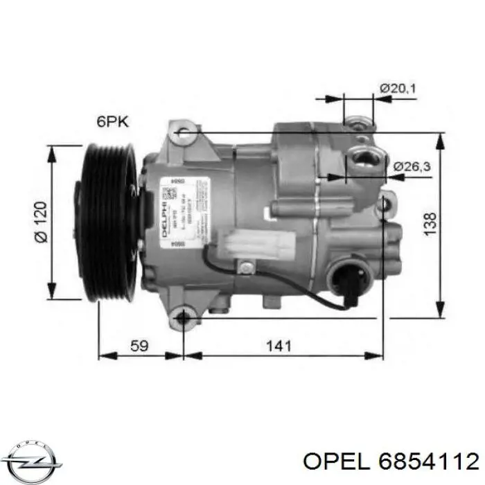 Насос кондиционера Opel 6854112