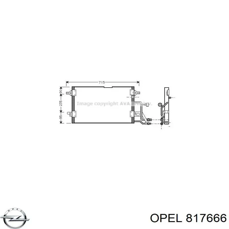 817666 Opel radiador de óleo (frigorífico, debaixo de filtro)