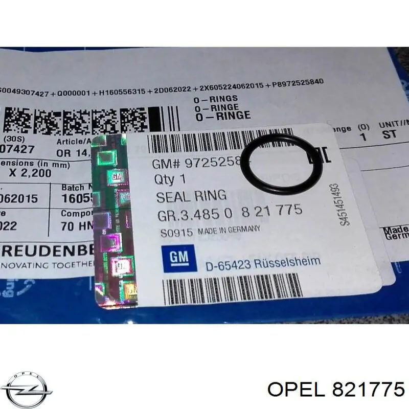 821775 Opel кольцо (шайба форсунки инжектора посадочное)