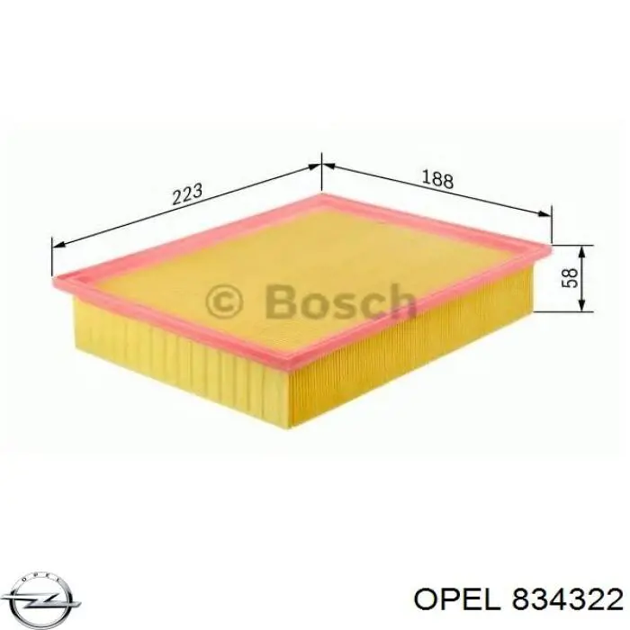 834322 Opel воздушный фильтр